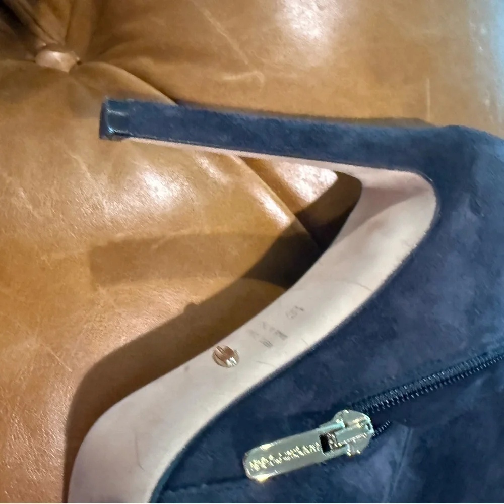 Sergio Rossi stiletto suede boots thigh high EUC